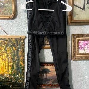 Savage X Fenty Black Sports Bra and legging SET